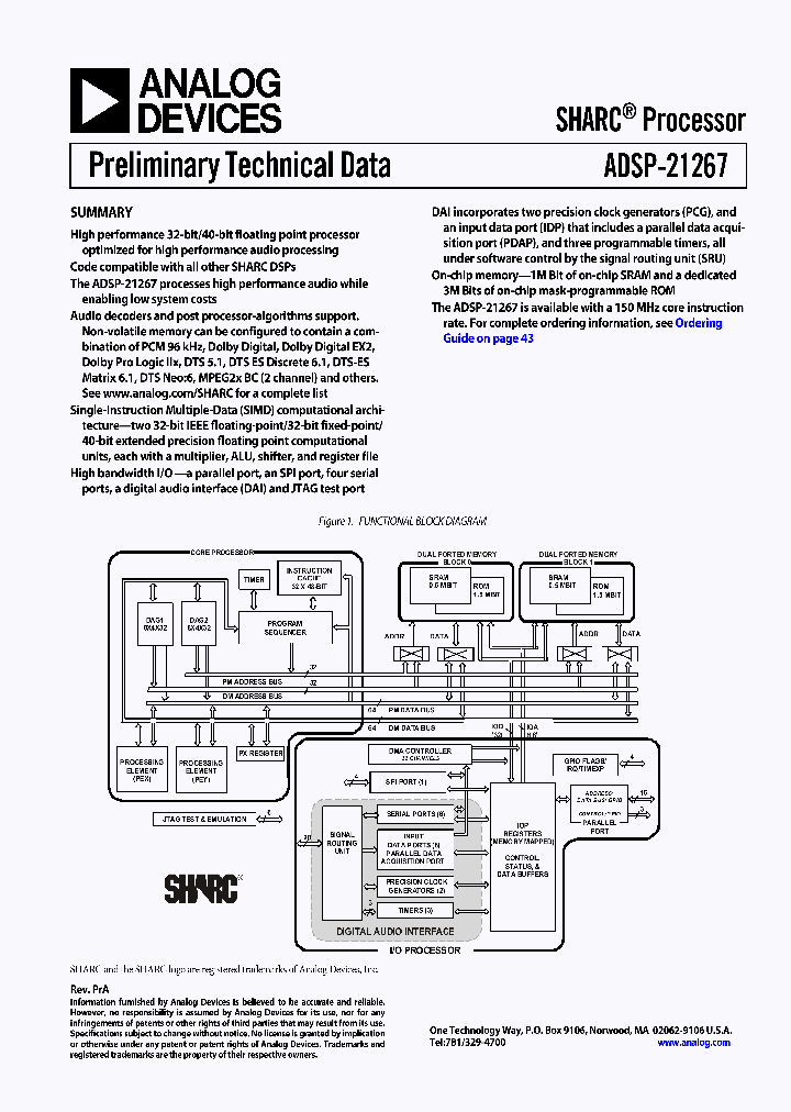 ADSP-21267SKSTZ-X_666402.PDF Datasheet