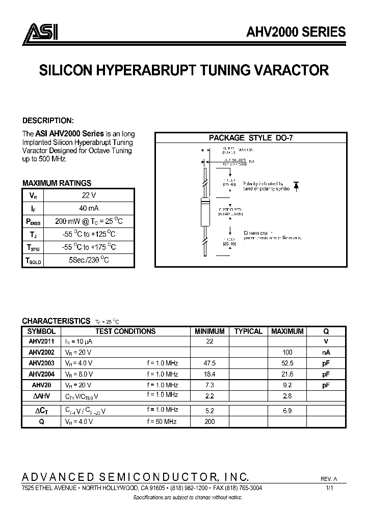 AHV2000_649050.PDF Datasheet