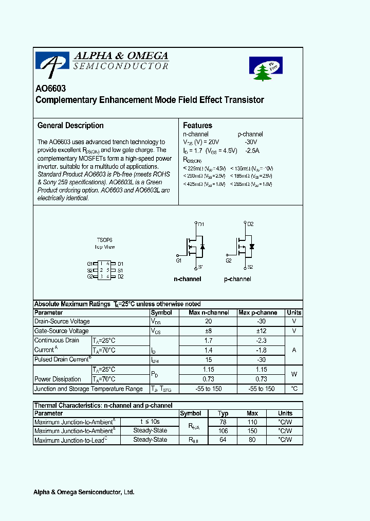 AO6603_803225.PDF Datasheet