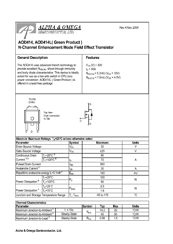 AOD414_663961.PDF Datasheet