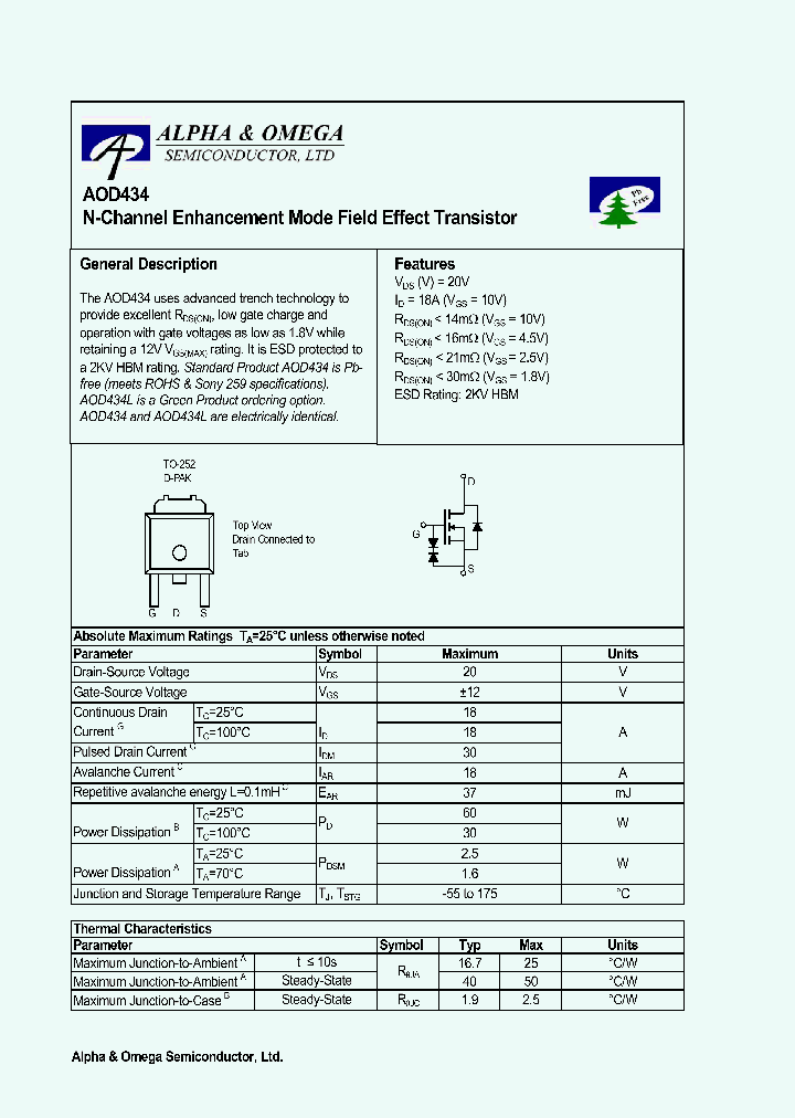 AOD434_479343.PDF Datasheet