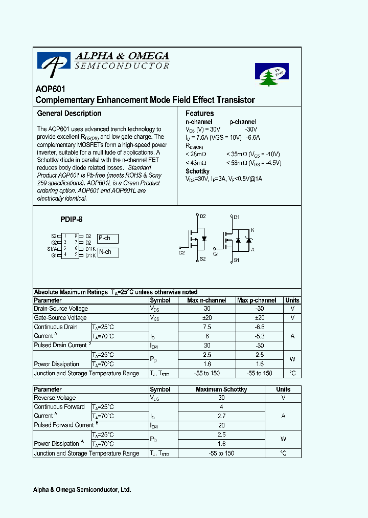 AOP601L_742925.PDF Datasheet