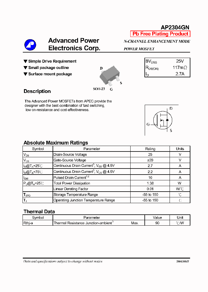 AP2304GN_641828.PDF Datasheet