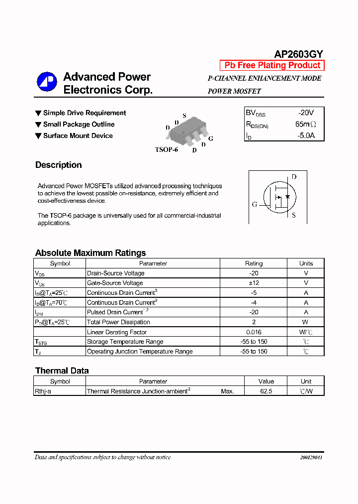 AP2603GY_579463.PDF Datasheet