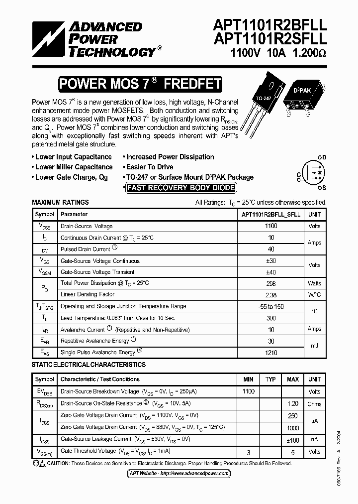 APT1101R2SFLL_644203.PDF Datasheet