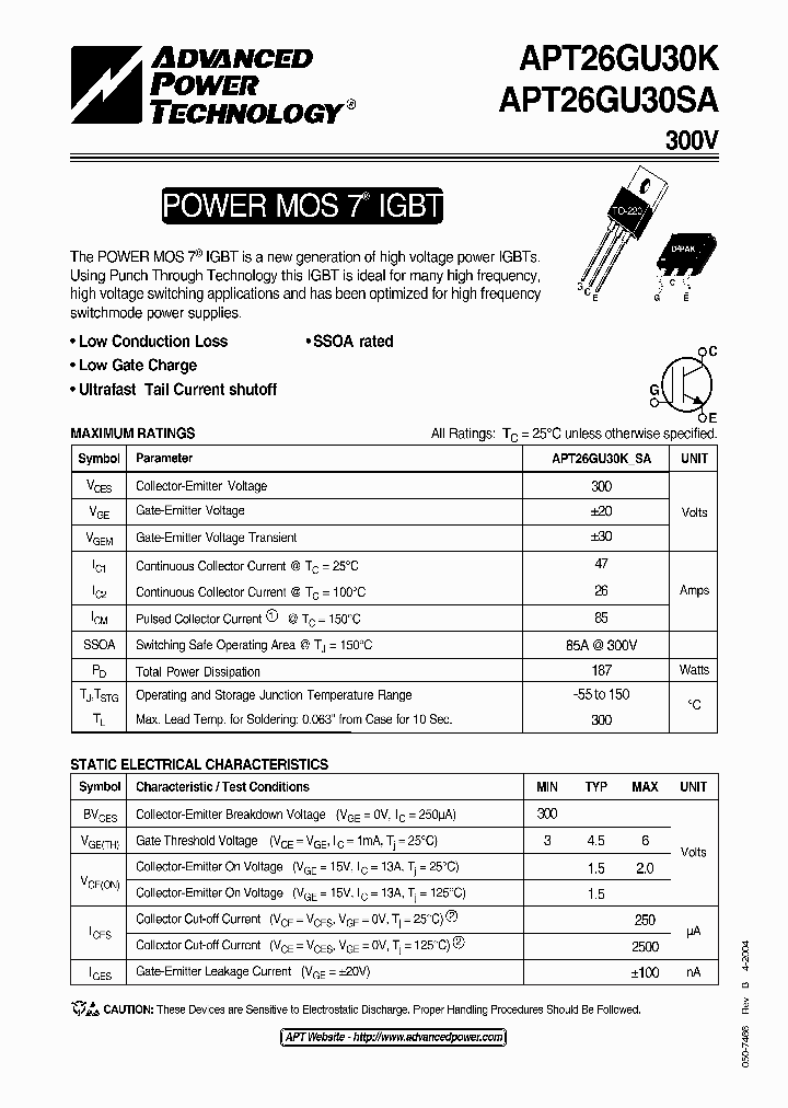 APT26GU30SA_644243.PDF Datasheet