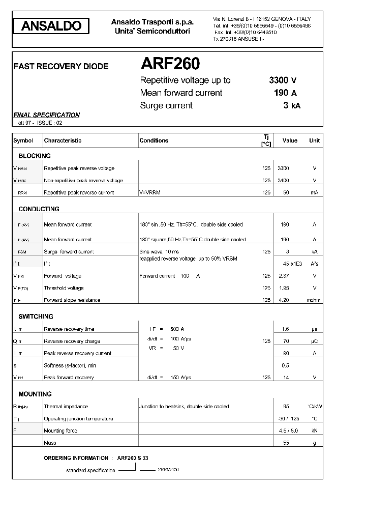 ARF260S33_656645.PDF Datasheet