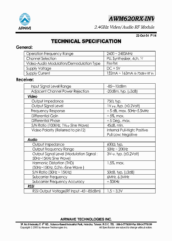 AWM620RX-INV_775007.PDF Datasheet
