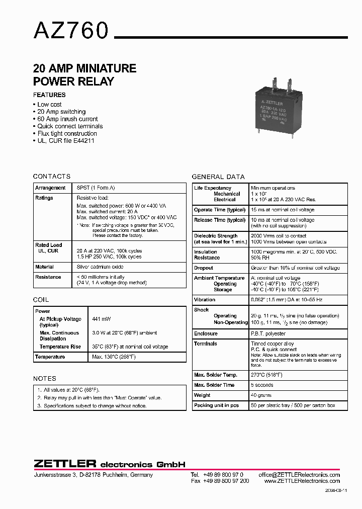 AZ760-1A-6D_664181.PDF Datasheet