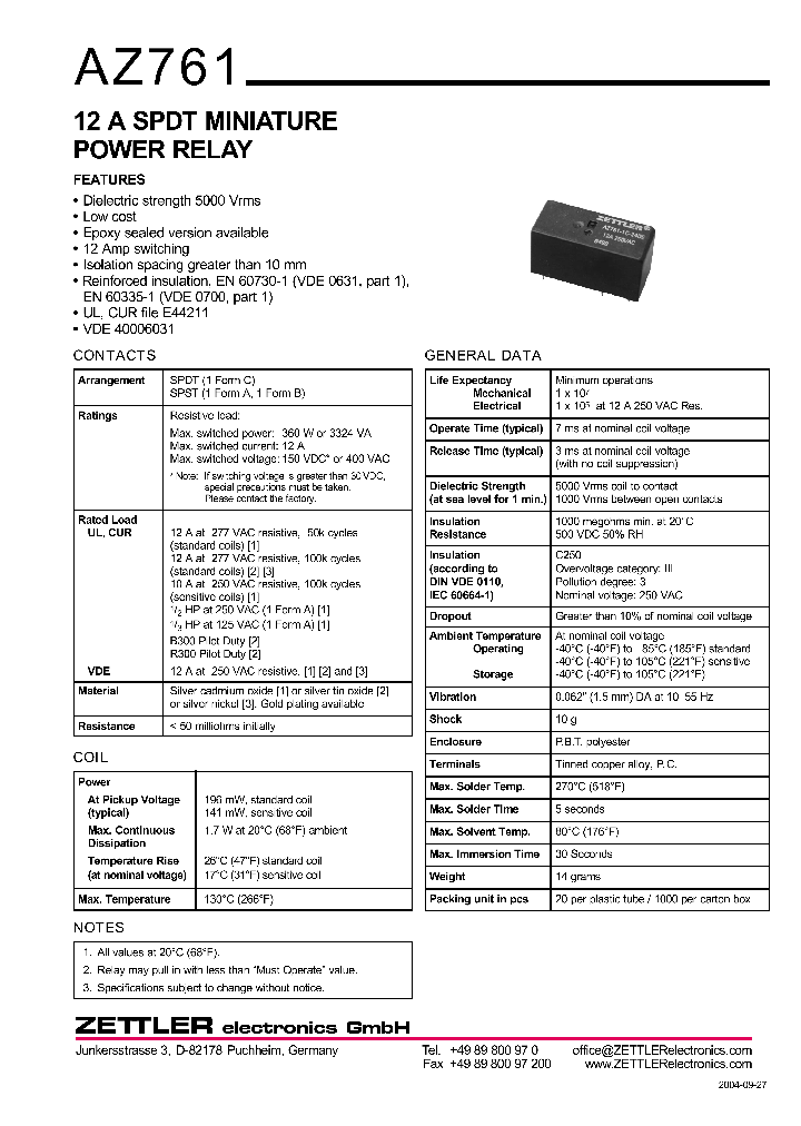 AZ761-1A-5D_664186.PDF Datasheet