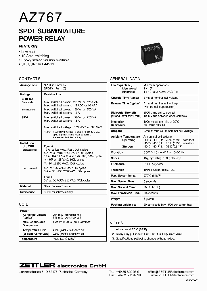 AZ767-1A-3D_664668.PDF Datasheet