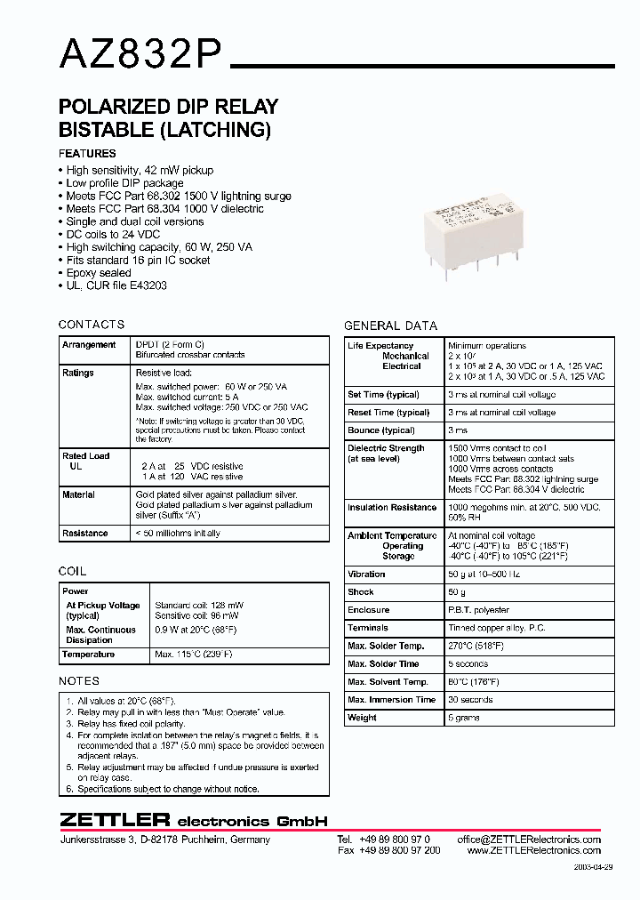 AZ832P1-2C-5DSE_621117.PDF Datasheet