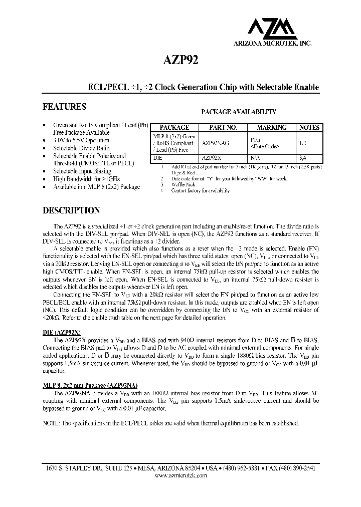 AZP92_628428.PDF Datasheet