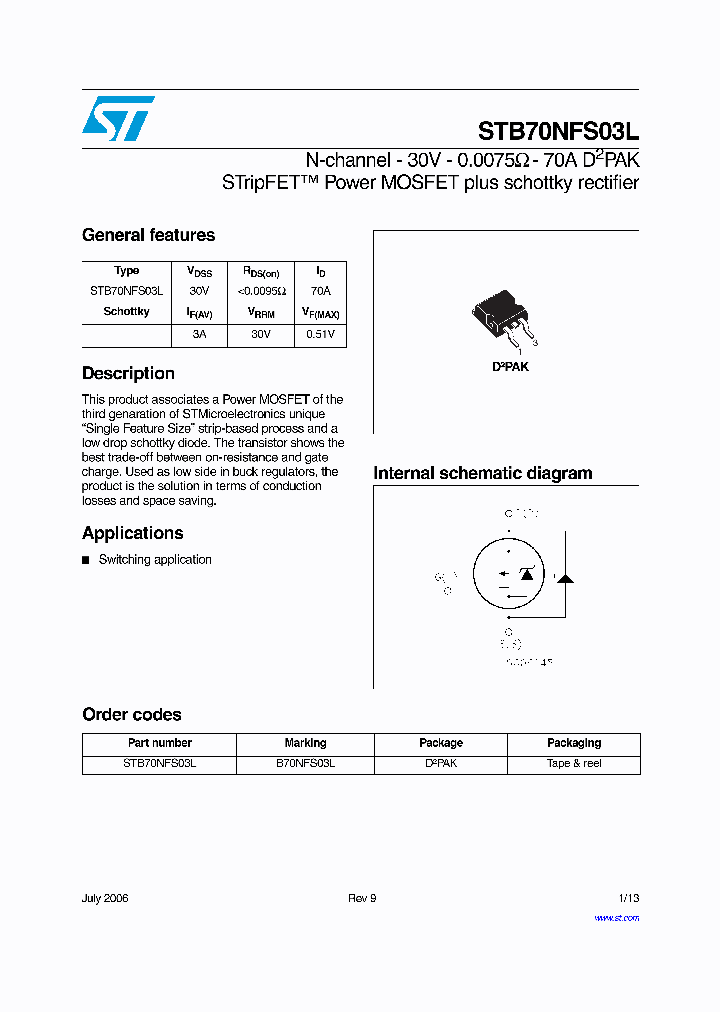 B70NFS03L_738312.PDF Datasheet