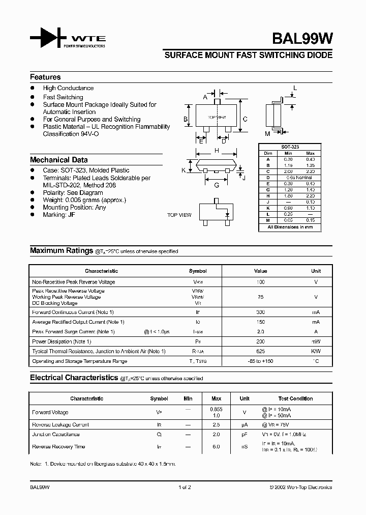 BAL99W-T3_724707.PDF Datasheet