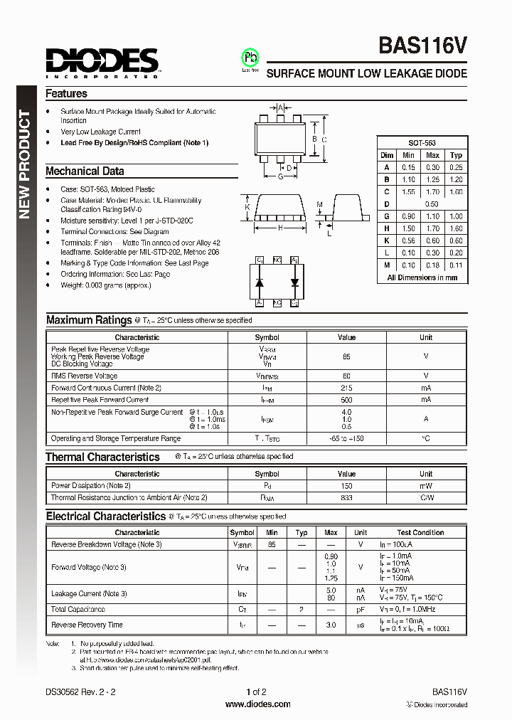 BAS116V_647567.PDF Datasheet