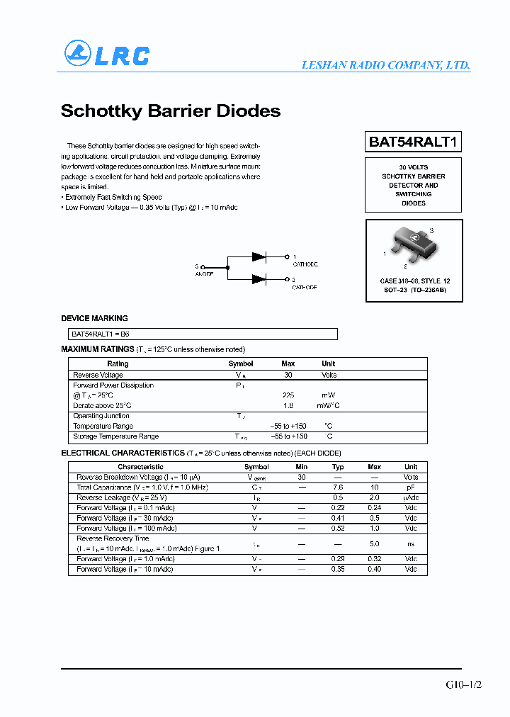BAT54RALT1_650188.PDF Datasheet