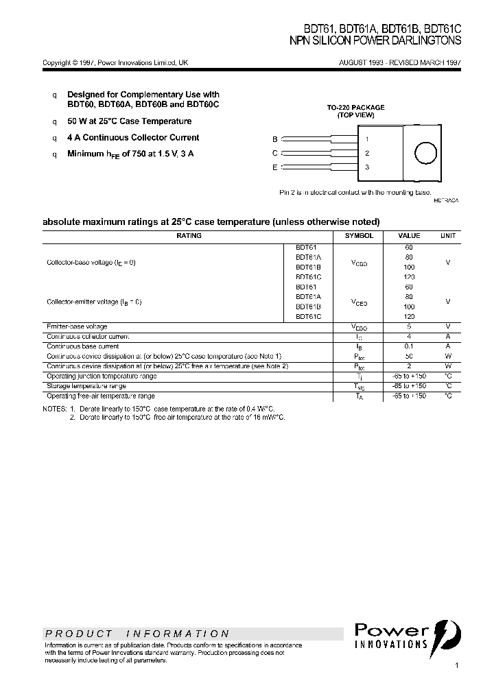 BDT61A_694828.PDF Datasheet