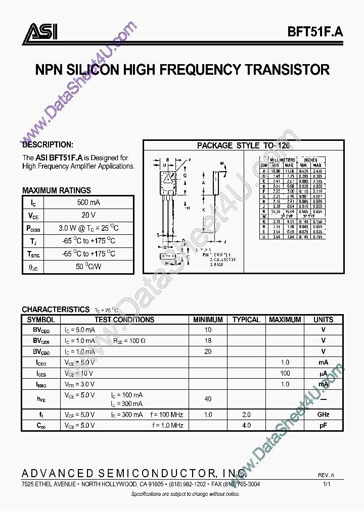 BFT51FA_649136.PDF Datasheet