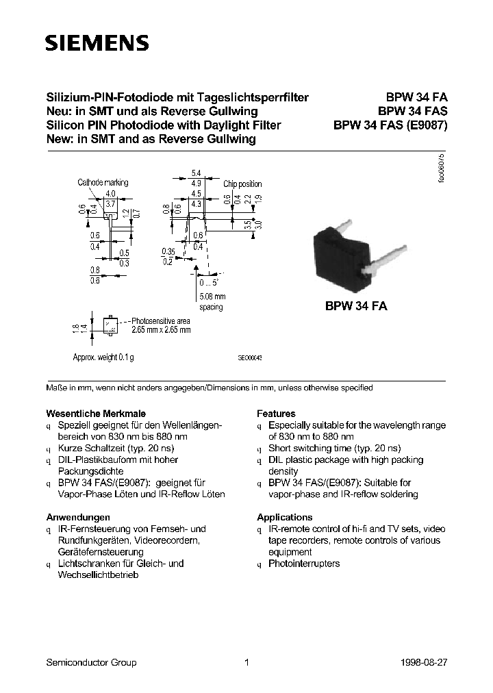 BPW34FA_802182.PDF Datasheet