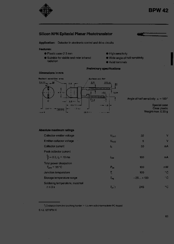 BPW42_609536.PDF Datasheet