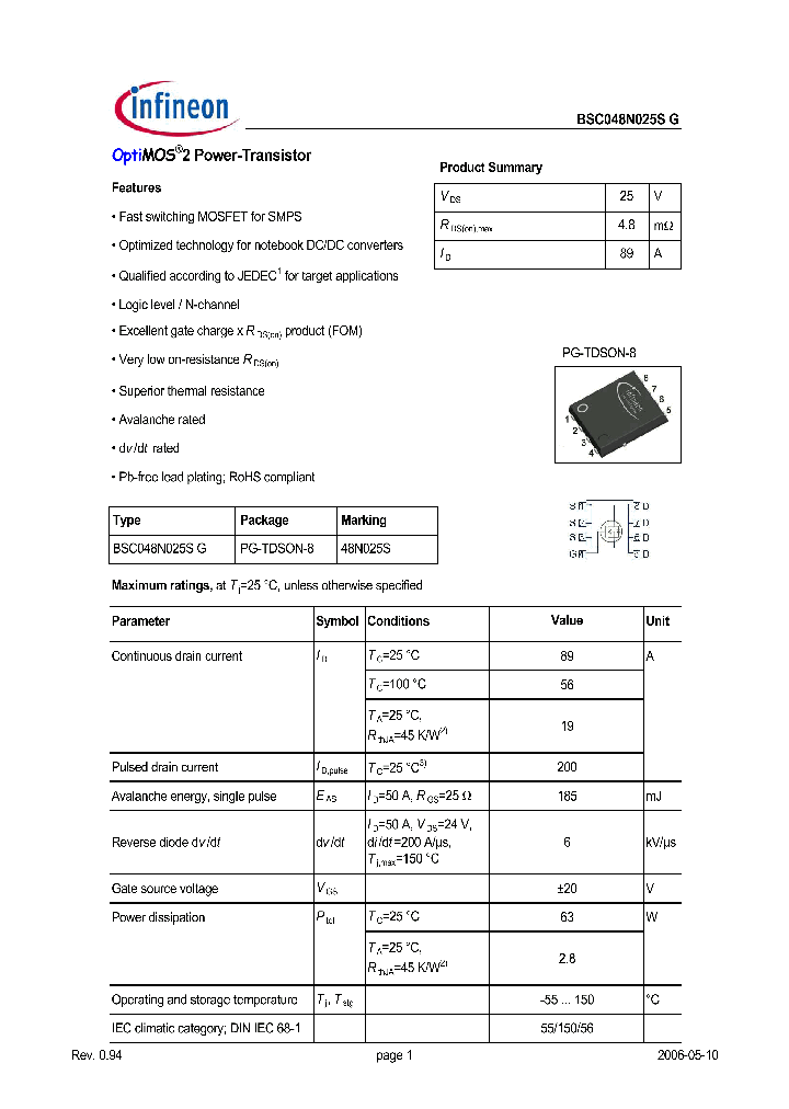 BSC029N025S_605692.PDF Datasheet