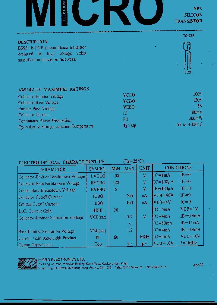BSS38_779219.PDF Datasheet