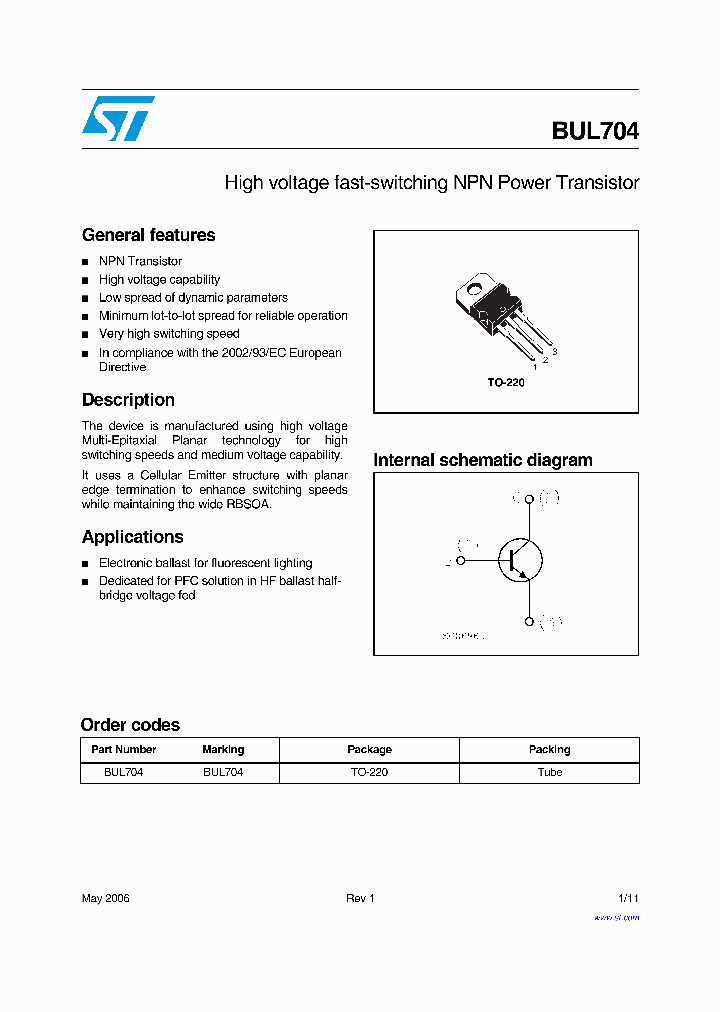 BUL704_737256.PDF Datasheet