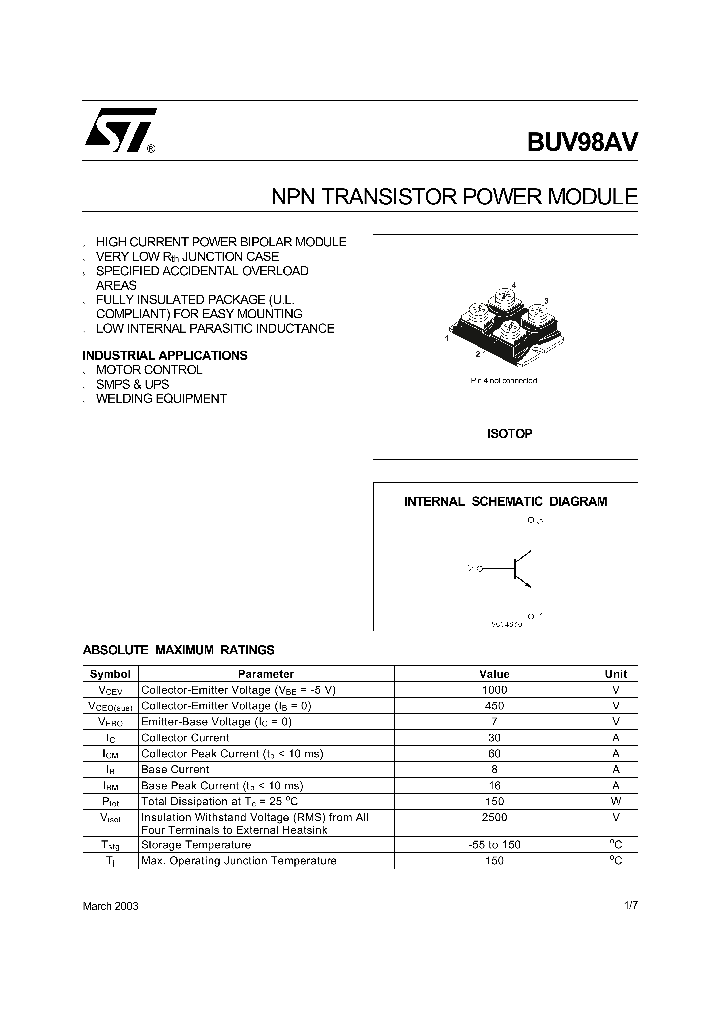 BUV98AV03_738355.PDF Datasheet