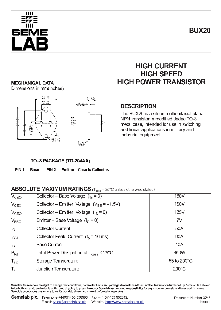 BUX20_779325.PDF Datasheet