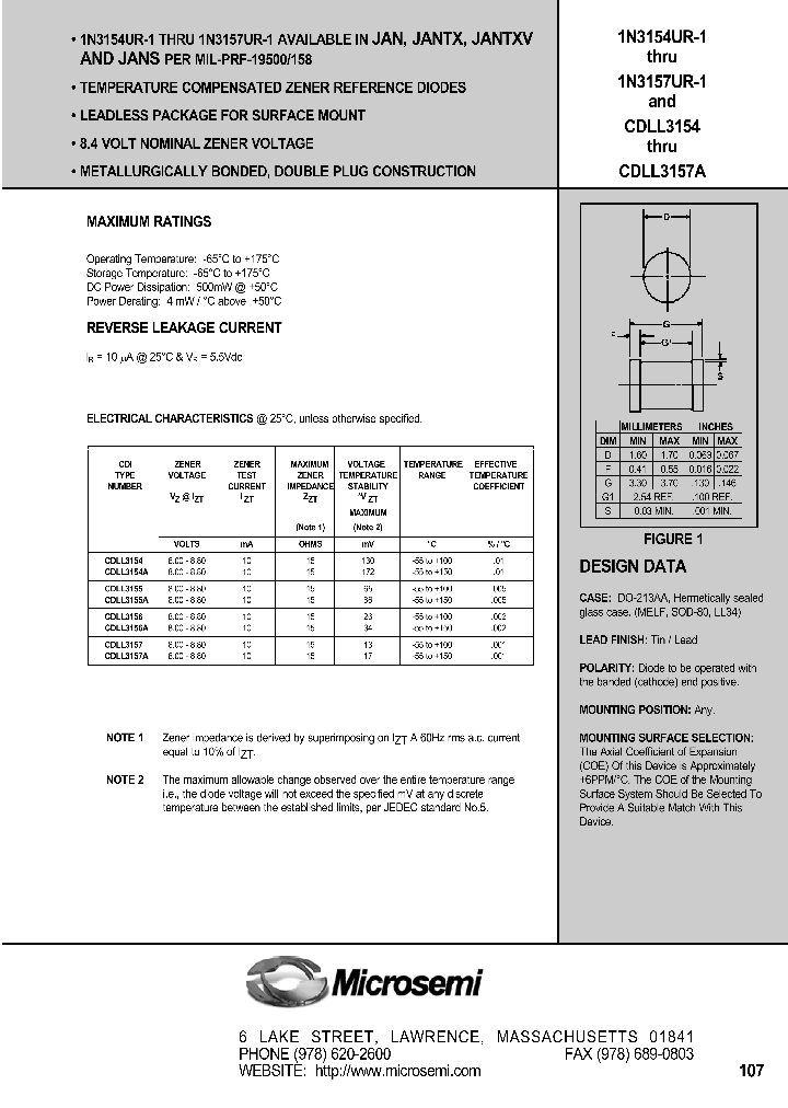 CDLL3157A_732976.PDF Datasheet