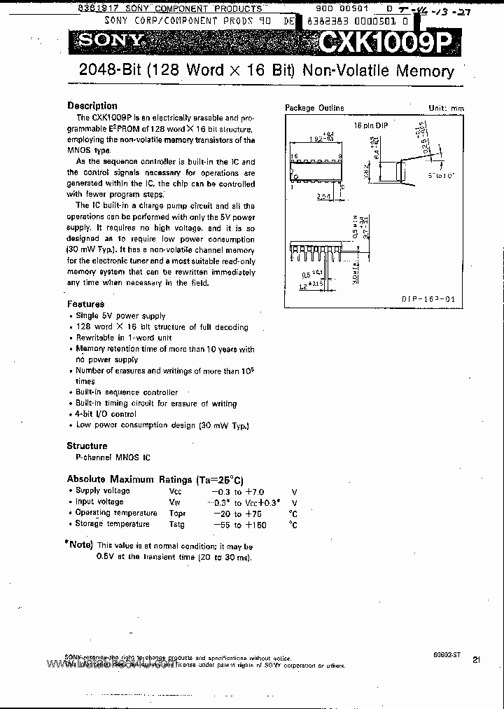 CXK1009P_771583.PDF Datasheet