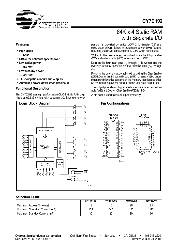 CY7C192_586478.PDF Datasheet