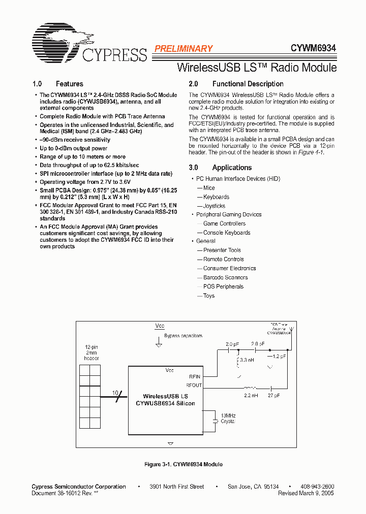 CYWM6934_564440.PDF Datasheet
