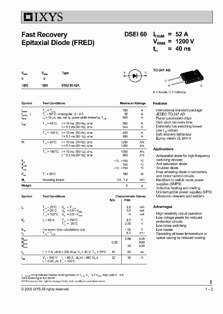 DSEI60-12A_133933.PDF Datasheet