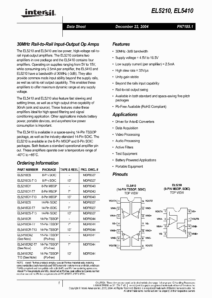 EL5410CS-T7_561869.PDF Datasheet