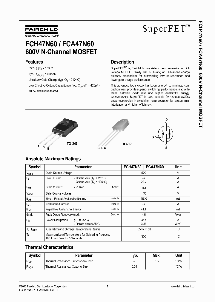 FCA47N60_571569.PDF Datasheet