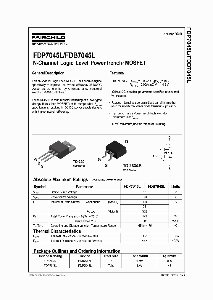 FDP7045_148610.PDF Datasheet