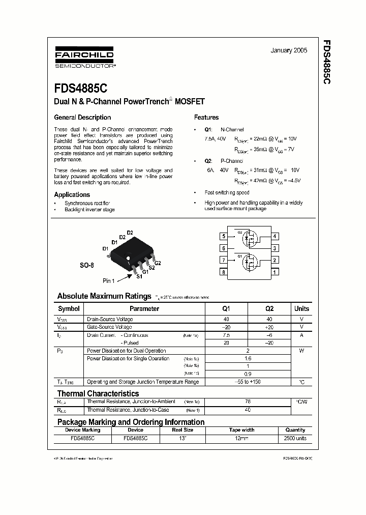 FDS4885C_394276.PDF Datasheet