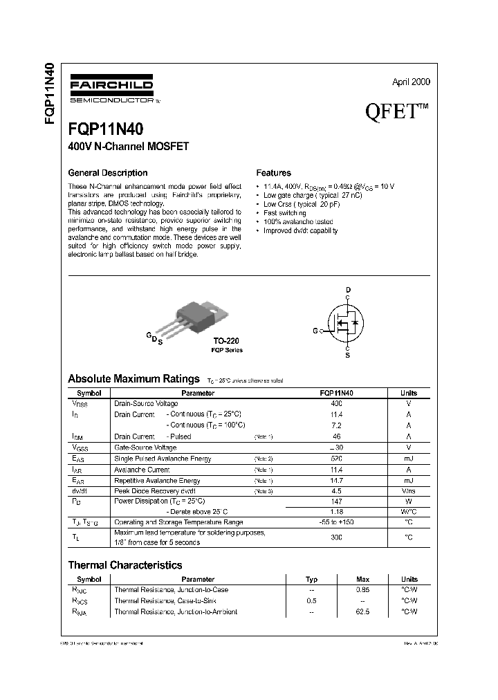 FQP11N40_587172.PDF Datasheet