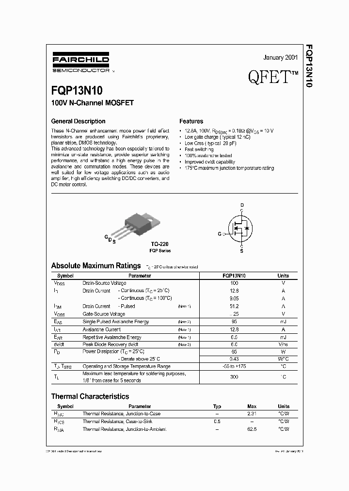 FQP13N10_743393.PDF Datasheet