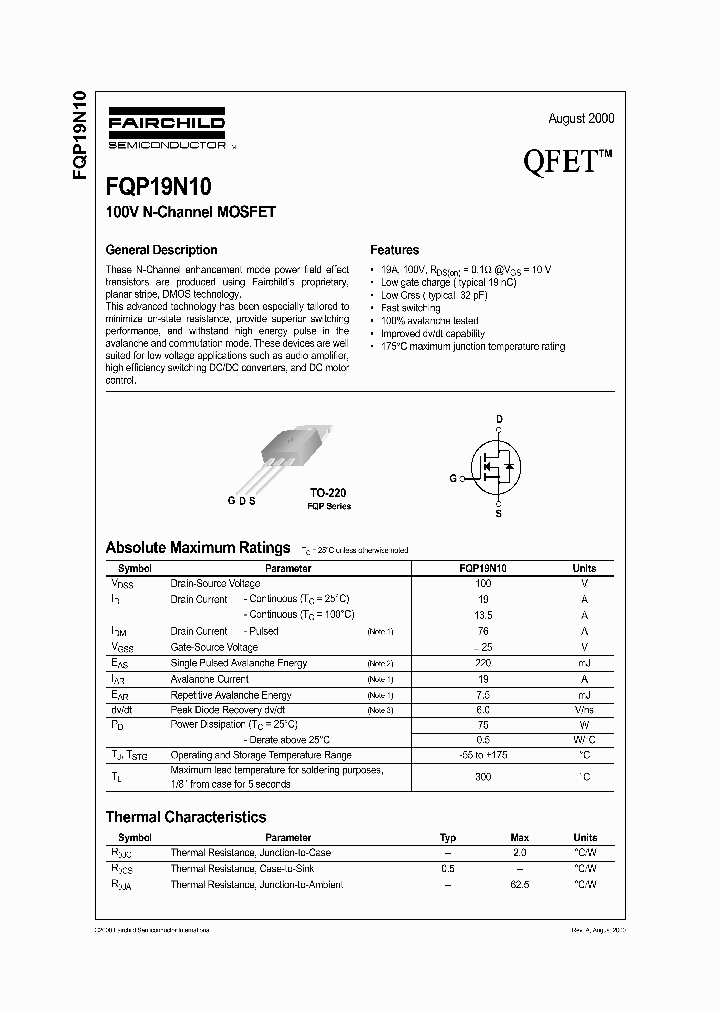 FQP19N10_567773.PDF Datasheet