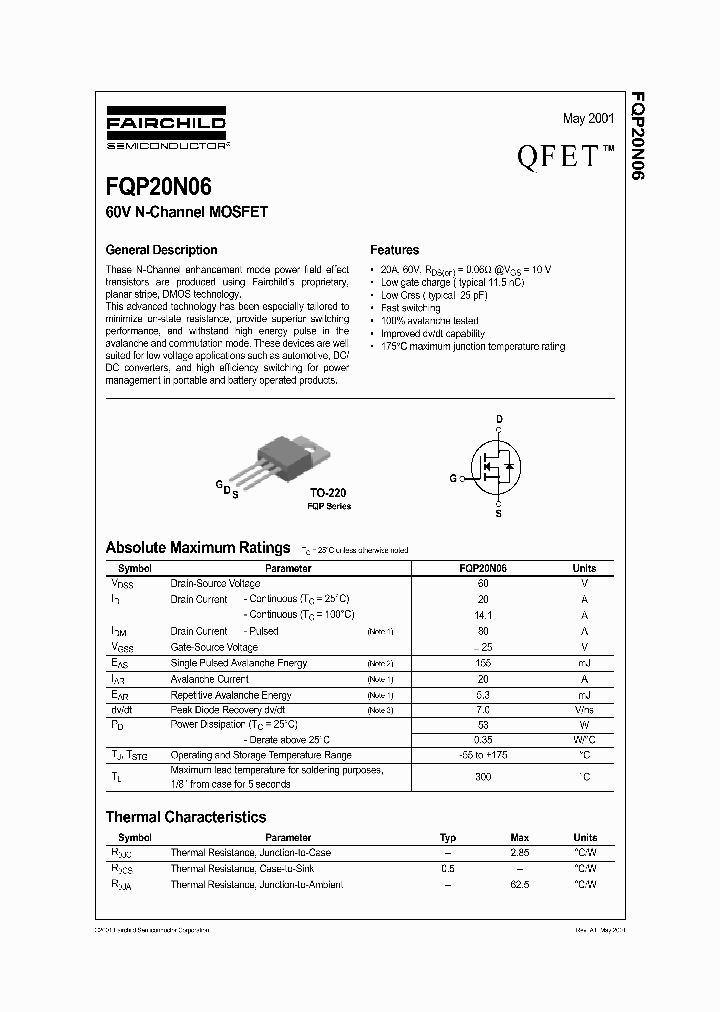 FQP20N06_161201.PDF Datasheet