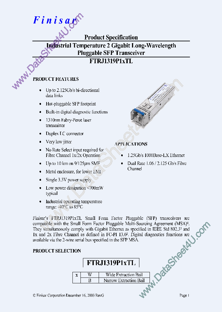 FTRJ1319P1XTL_785055.PDF Datasheet