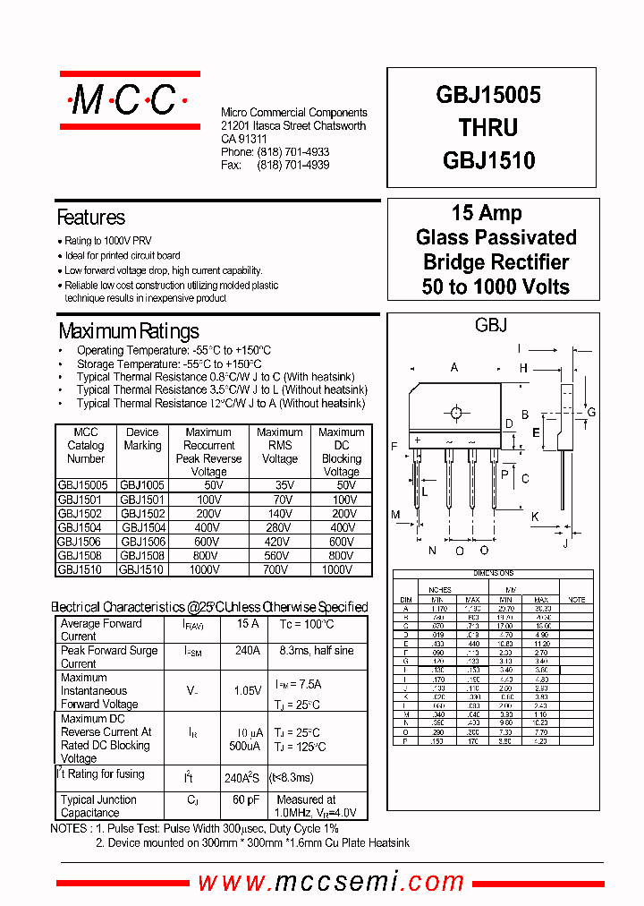 GBJ1510_590380.PDF Datasheet