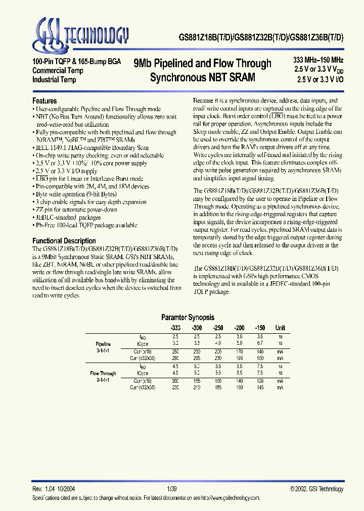 GS881Z36BD-150_574223.PDF Datasheet