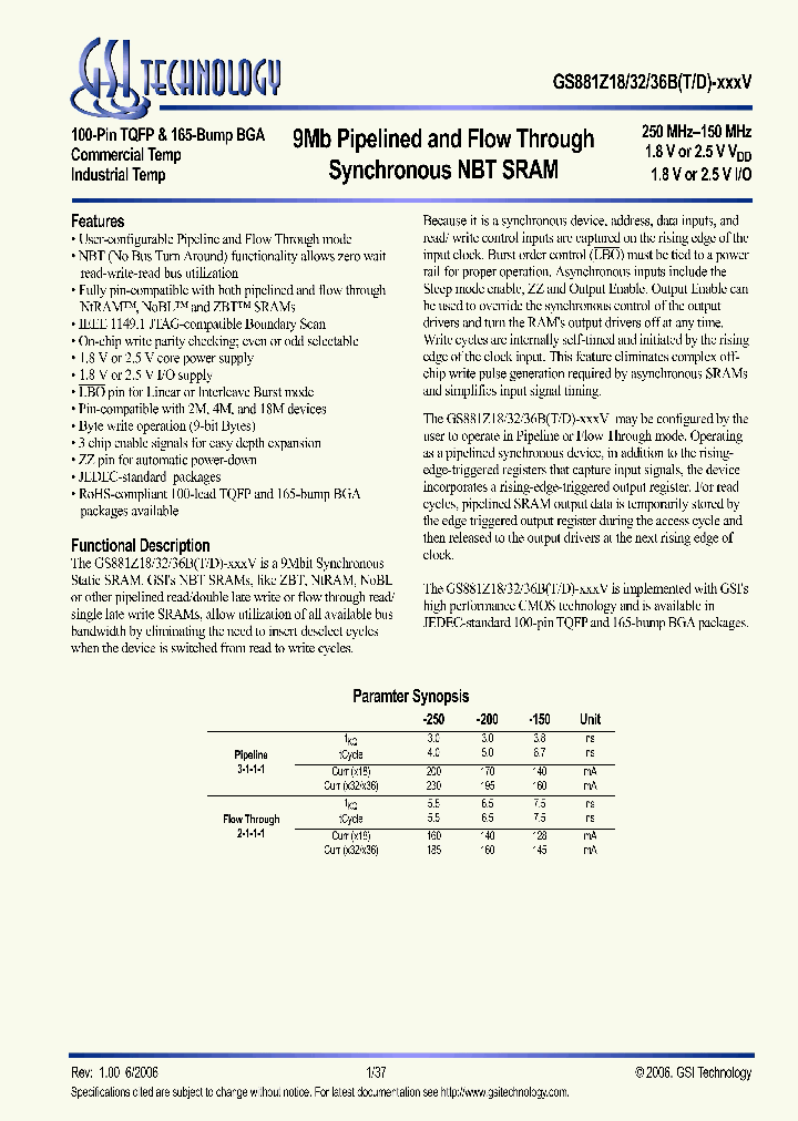 GS881Z36BD-200IV_574232.PDF Datasheet