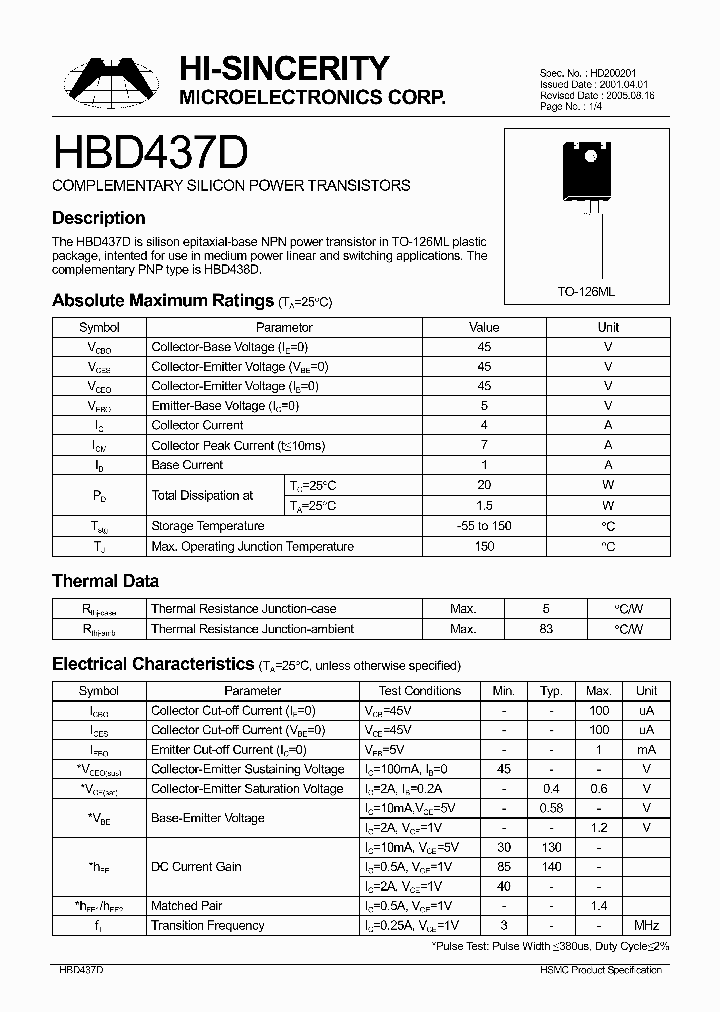 HBD437D_618590.PDF Datasheet