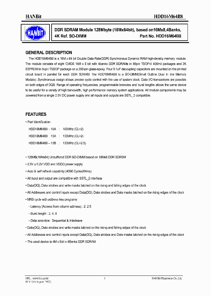 HDD16M64B8_650414.PDF Datasheet