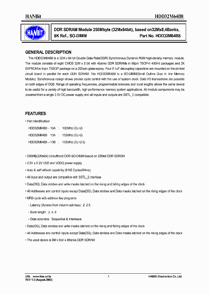 HDD32M64B8_648987.PDF Datasheet